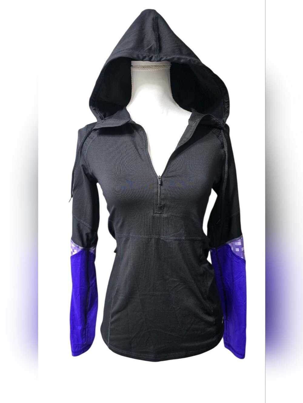 Champion Black Quarter-Zip Hooded Pullover
